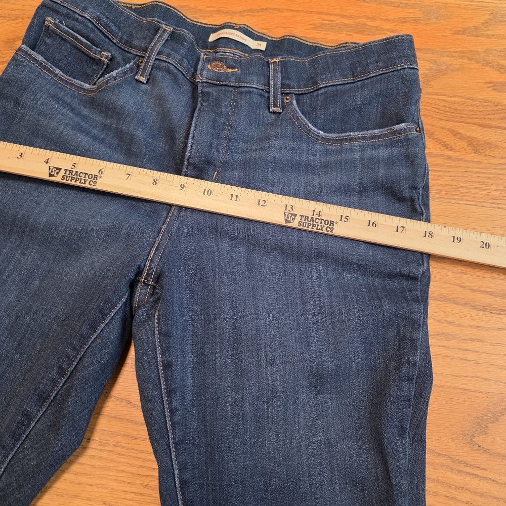 Levi's Women's 311 Shaping Skinny Jeans Soft Stretch Dark Blue Distressed 31X30 - Picture 9 of 16